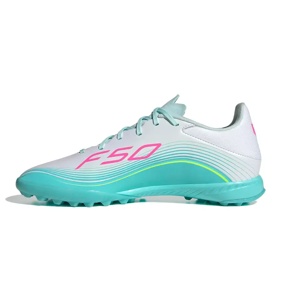 Imagen 2 de 7 de Botines adidas F50 Messi League Tf-BLANCO/TURQUESA/FUCSIA