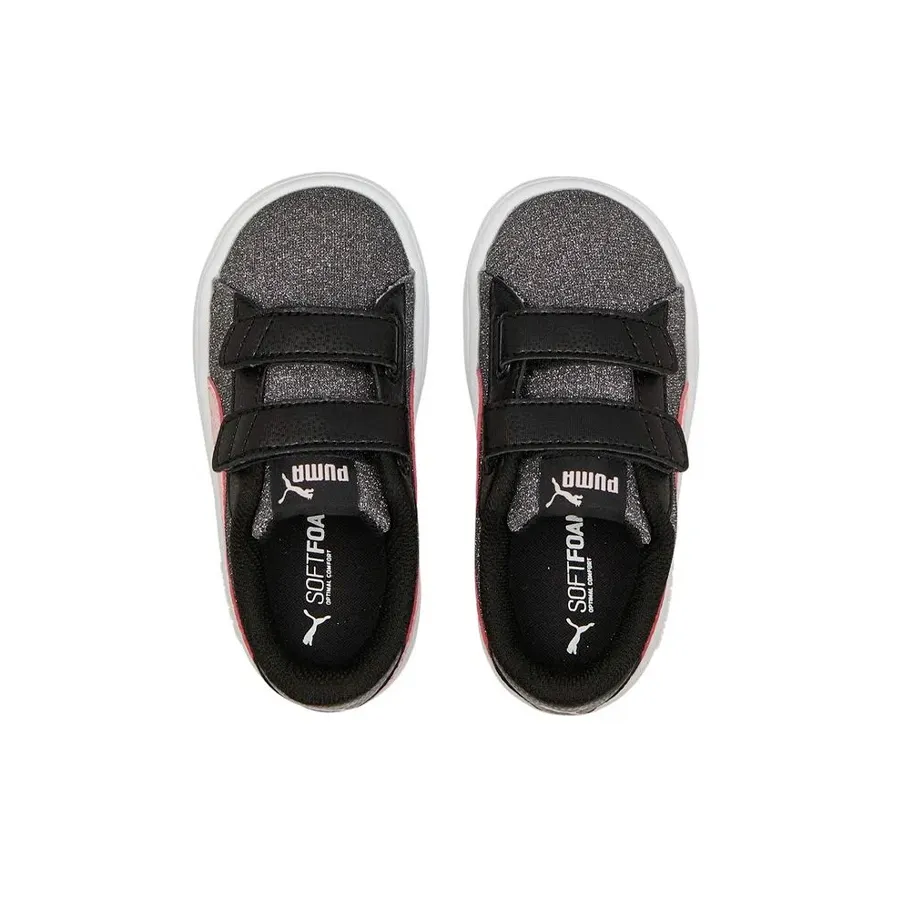 Imagen 2 de 5 de Zapatillas Puma Smash V2 Glitz V-GRAFITO/NEGRO/ROSA