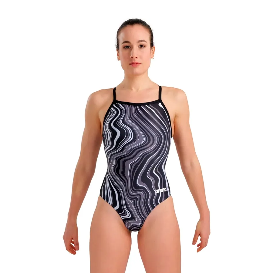 Imagen 2 de 6 de Malla Arena Swim Marbled Lightdrop-NEGRO/GRIS/BLANCO