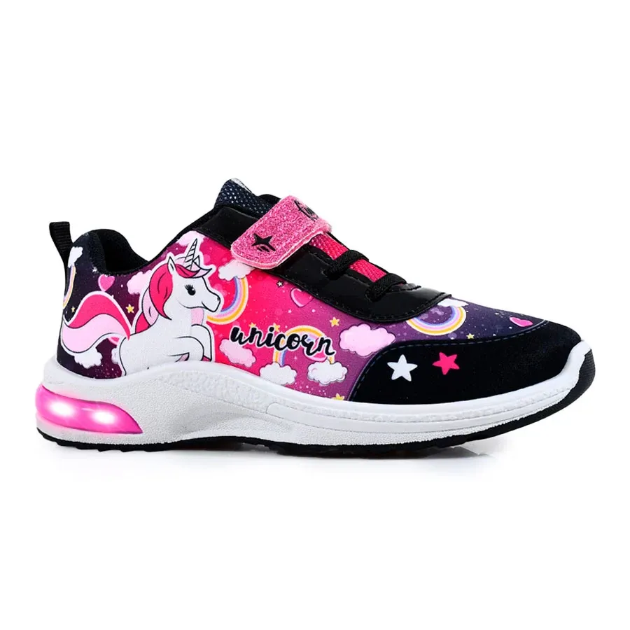 Imagen 0 de 4 de Zapatillas Footy Pop C/Luz Unicornio-NEGRO/FUCSIA/VIOLETA