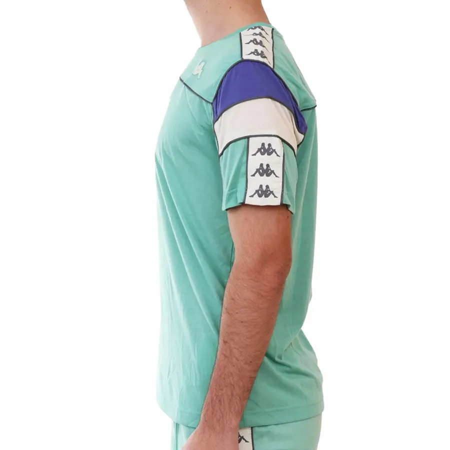 Imagen 2 de 5 de Remera Kappa Authentic 222-VERDE AGUA/BEIGE/VIOLETA