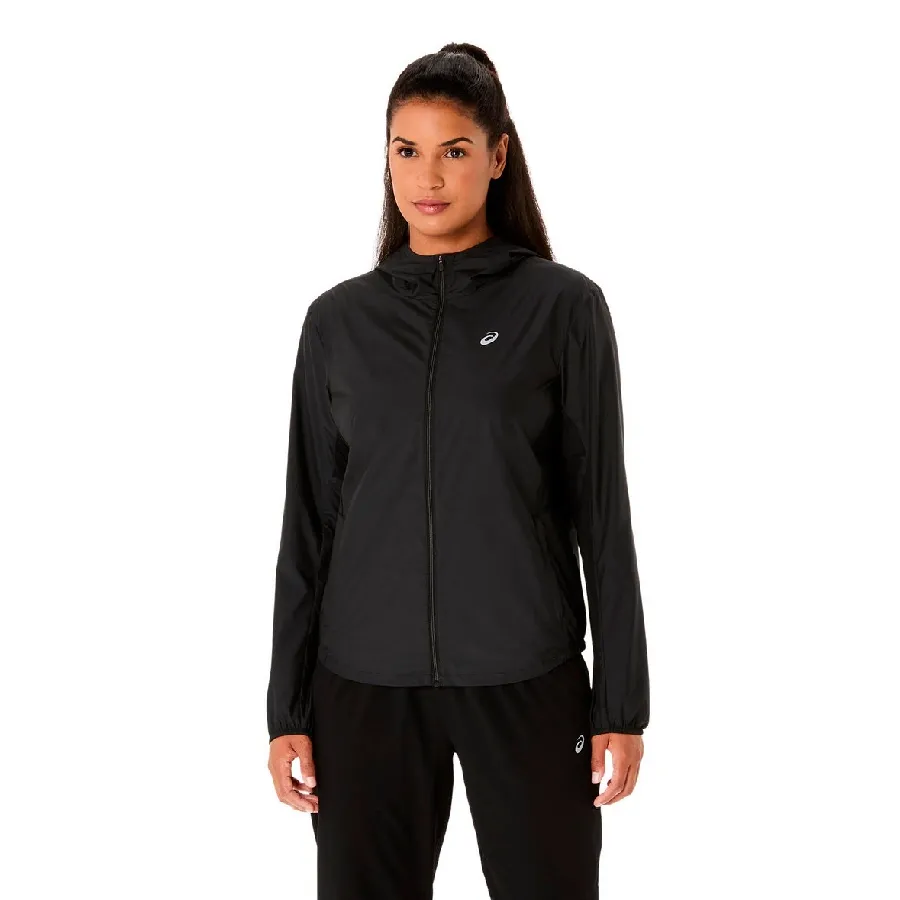 Imagen 0 de 7 de Campera Asics Rompeviento Plata-NEGRO