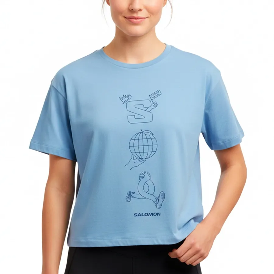 Imagen 0 de 2 de Remera Salomon Sun Shine Crop Tee-CELESTE