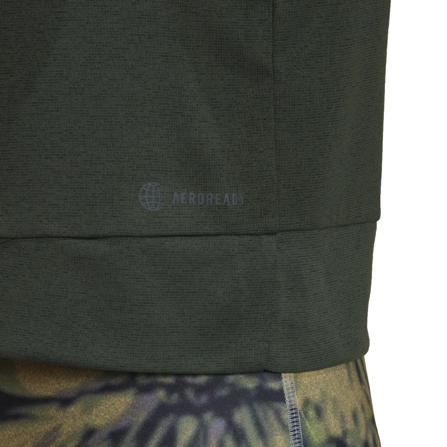 Imagen 4 de 5 de Remera adidas Corta Holgada Aeroready Studio-VERDE MILITAR