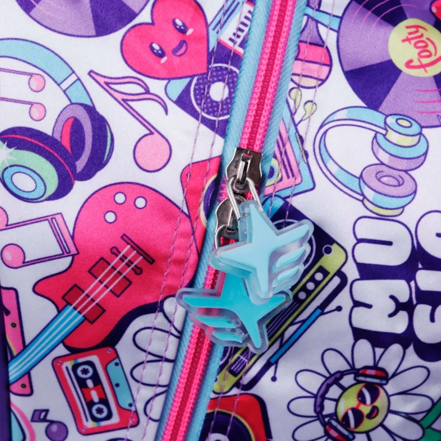 Imagen 6 de 9 de Mochila Footy Carro 18" Luz Music Life-LILA