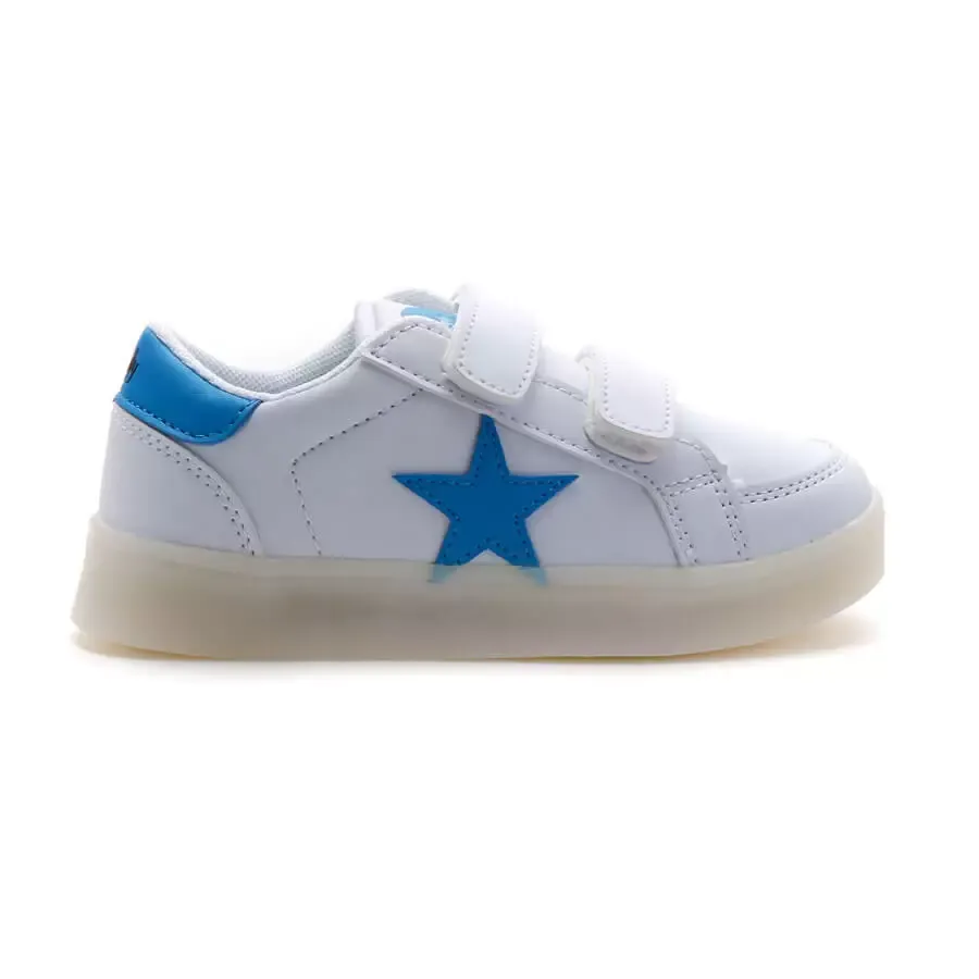 Imagen 4 de 5 de Zapatillas Footy Con Luces Mini Kids-BLANCO/AZUL
