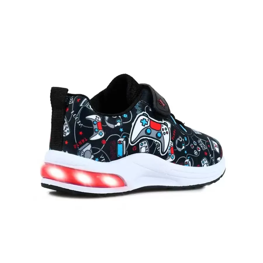 Imagen 2 de 4 de Zapatillas Footy Inyectada C/Luz-NEGRO/ROJO