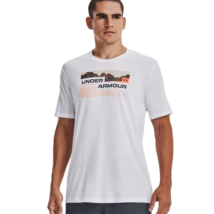 Imagen 2 de 5 de Remera Under Armour Mtn-BLANCO/NARANJA FLUOR