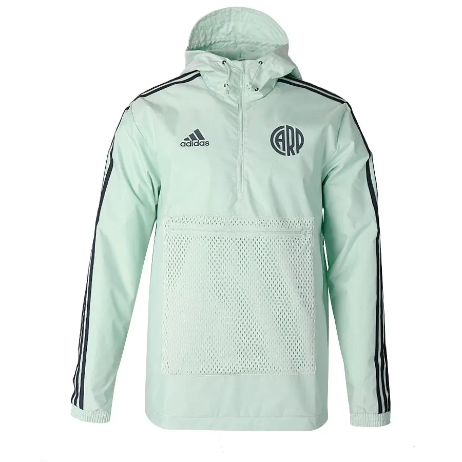 Imagen 0 de 4 de Buzo adidas Campera Con Capucha River Plate-VERDE AGUA/NEGRO