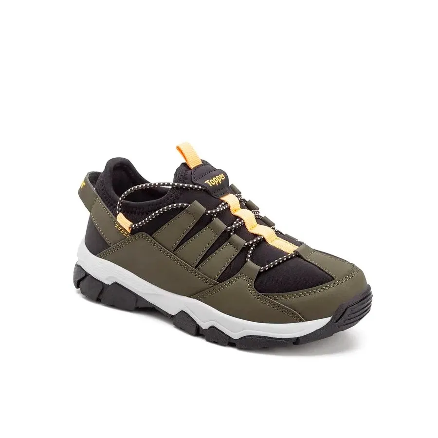Imagen 1 de 5 de Zapatillas Topper Serra Kids-VERDE MILITAR/NEGRO/NARANJA