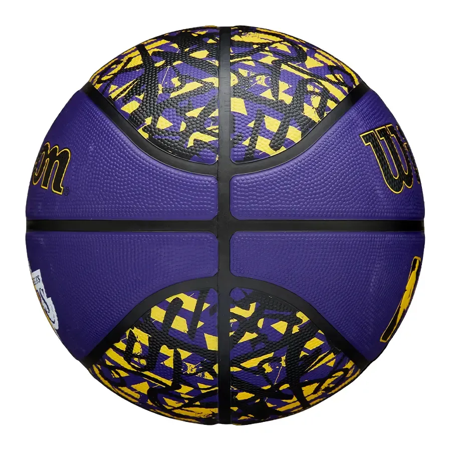 Imagen 3 de 5 de Pelota Wilson Paleta Graffiti Lakers-VIOLETA/AMARILLO/NEGRO
