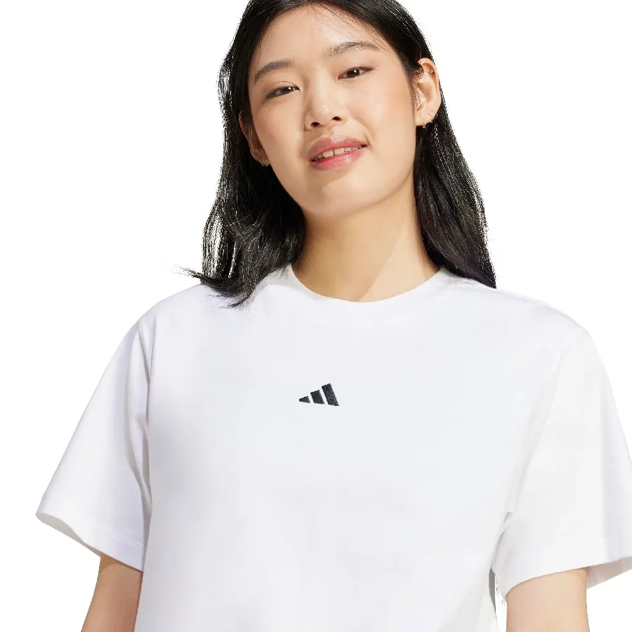 Imagen 4 de 5 de Remera adidas Essentials Logo Pequeño Algodón-BLANCO