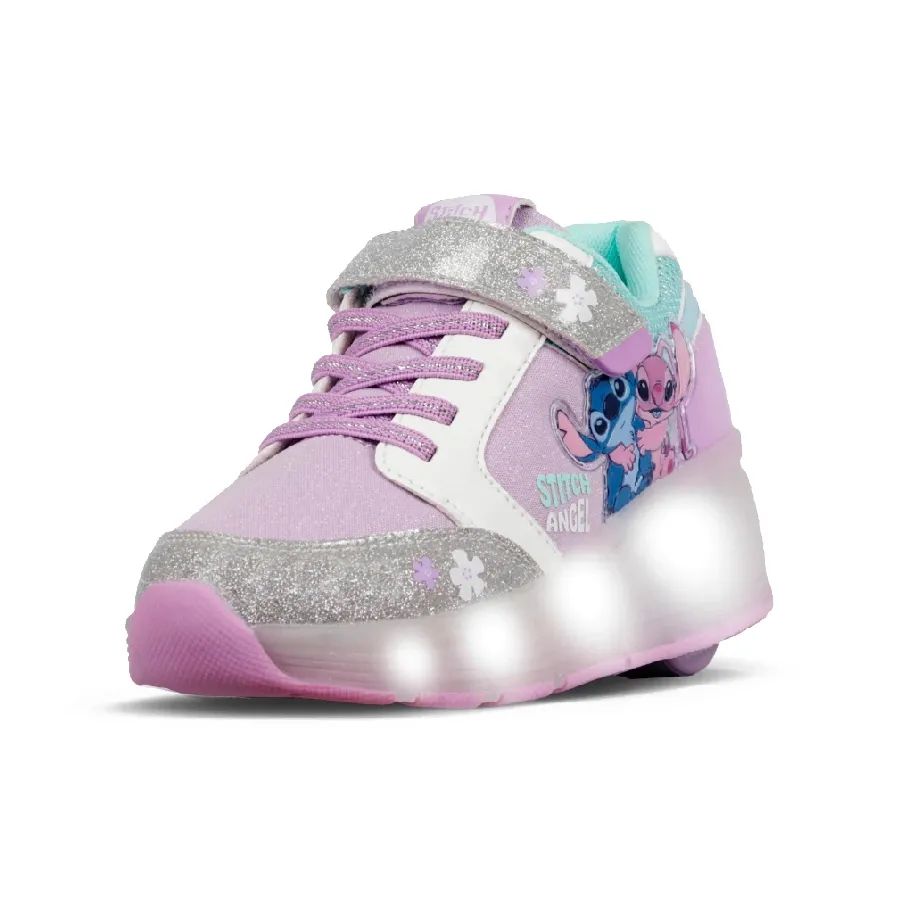 Imagen 2 de 3 de Zapatillas Footy Roller Stitch con Ruedas+Luz Led-LILA/PLATA/AQUA