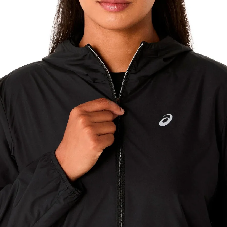 Imagen 3 de 7 de Campera Asics Rompeviento Plata-NEGRO