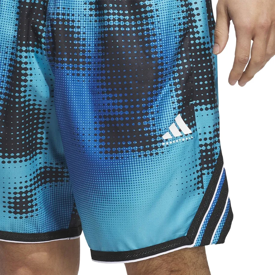 Imagen 3 de 5 de adidas Shorts  CrazyLite Aop 3-TURQUESA/NEGRO