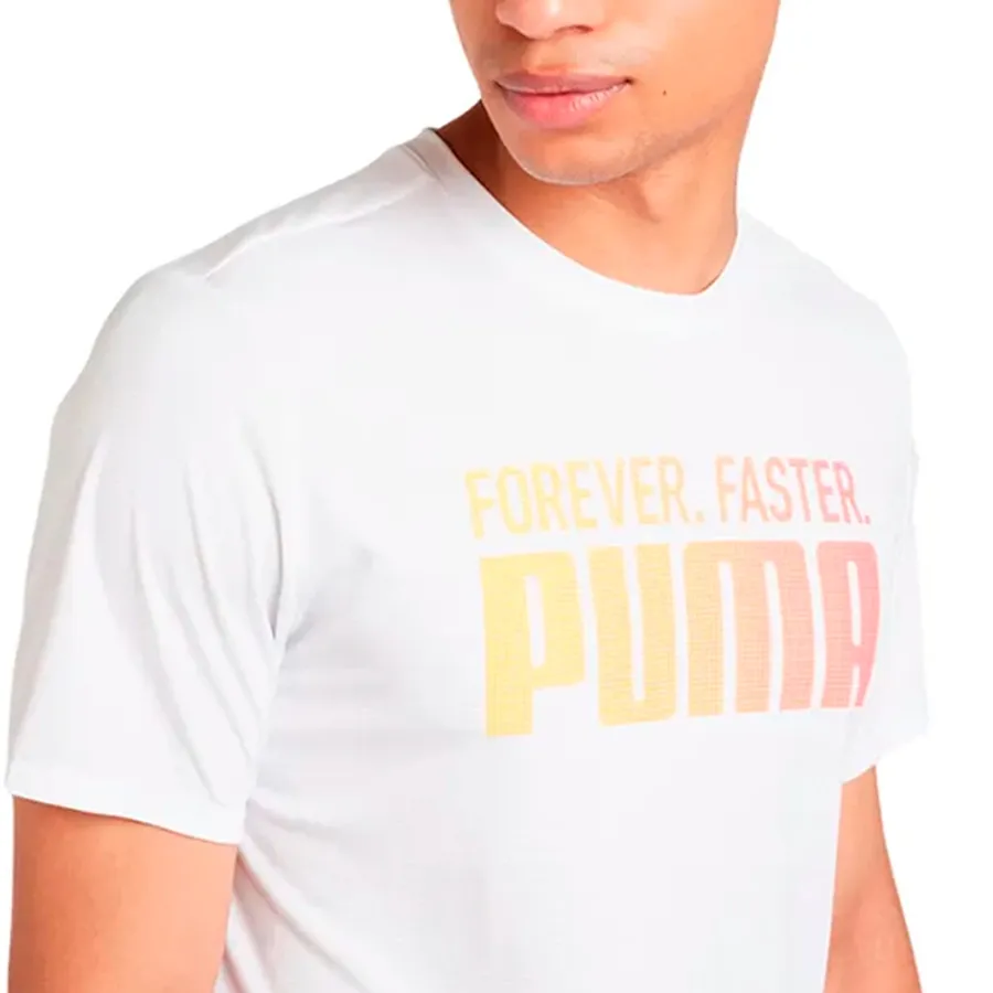 Imagen 2 de 4 de Remera Puma Run Favorites Forever Faster-BLANCO/NARANJA