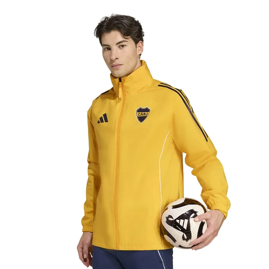 Imagen 0 de 5 de Campera adidas de Lluvia Boca Juniors Tiro 25-AMARILLO/NEGRO