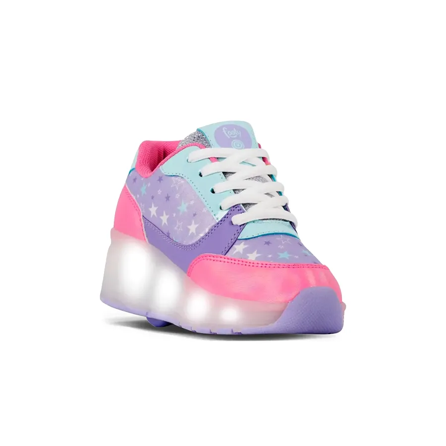 Imagen 1 de 3 de Zapatillas Footy Star Con Rueda-ROSA/CELESTE/VIOLETA