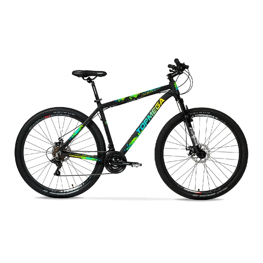 Imagen 0 de 8 de TopMega Mountain Bike Regal Aluminio R29 21vel-NEGRO/VERDE/CELESTE/AMARILLO