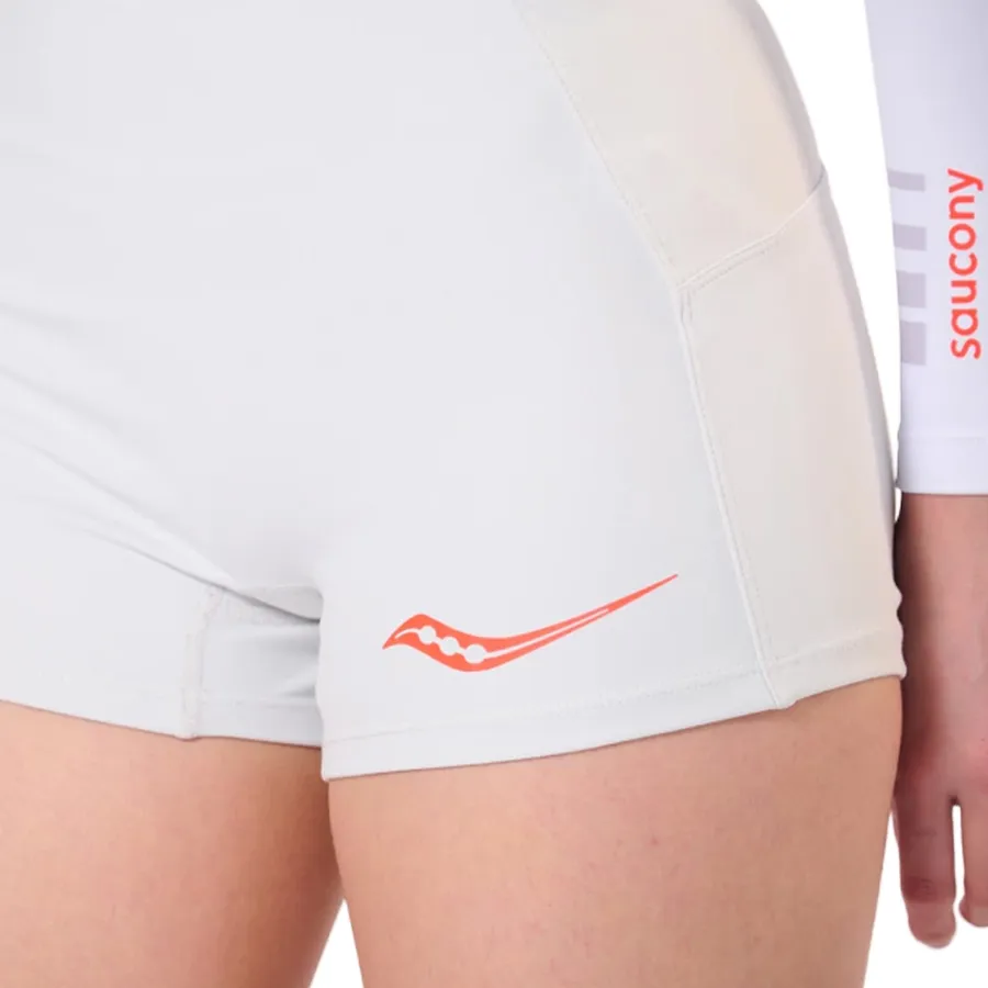 Imagen 3 de 5 de Shorts Saucony Endorphin Hot-BLANCO/NARANJA FLUO