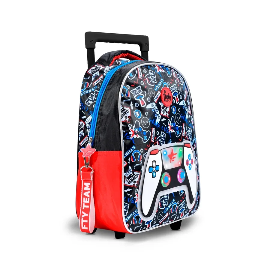 Imagen 1 de 2 de Mochila Footy C/Carro 14" Joystick-NEGRO/AZUL/ROJO