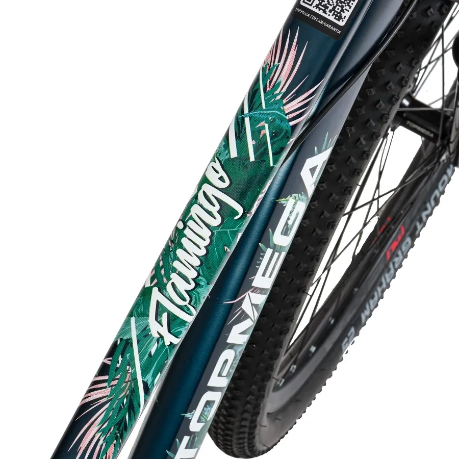 Imagen 5 de 10 de Bicicleta TopMega Mountain Bike Flamingo Aluminio R29 21vel-AZUL/BLANCO/VERDE