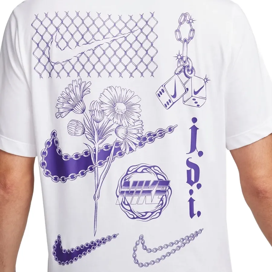 Imagen 3 de 4 de Remera Nike Dri-Fit 3-BLANCO/VIOLETA