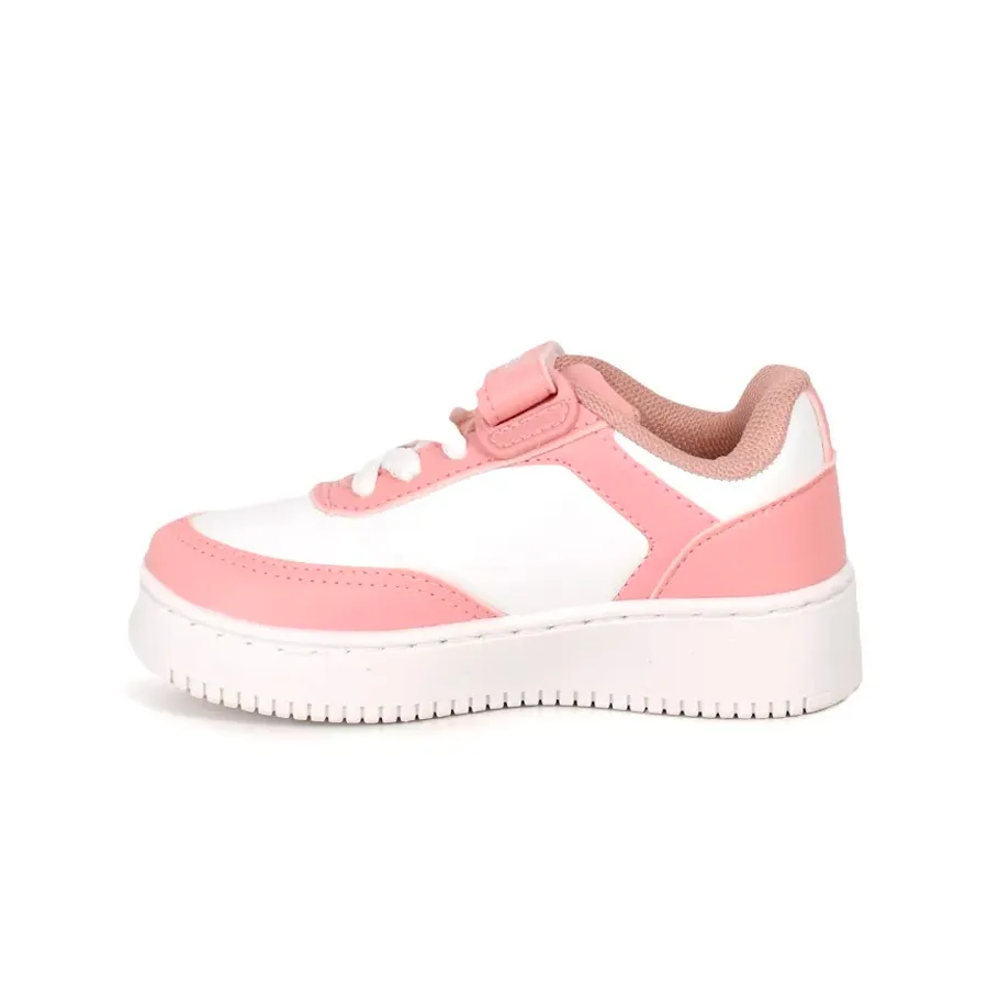 Imagen 1 de 4 de Zapatillas Kappa Logo Linate Velcro Kids-BLANCO/ROSA