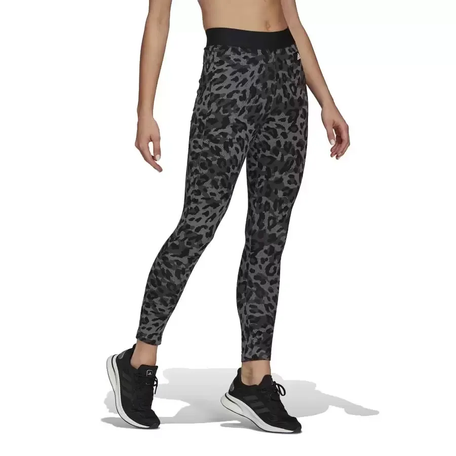 Imagen 2 de 6 de Calza adidas Sportswear Estampado De Leopardo-GRAFITO/NEGRO