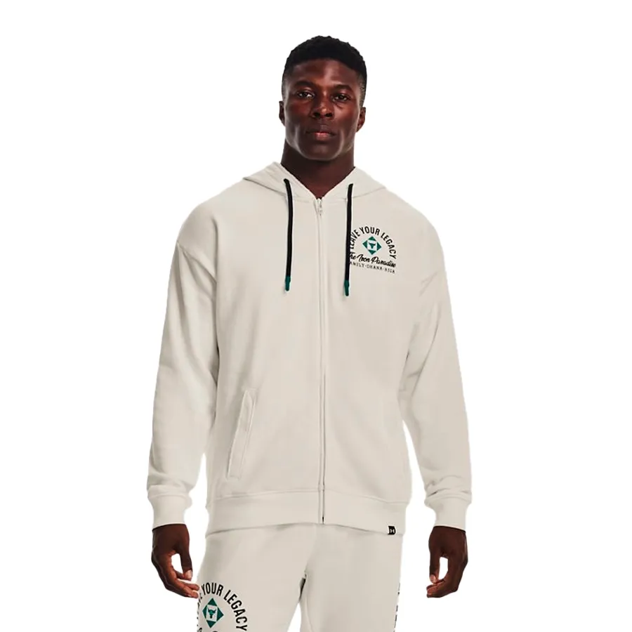 Imagen 2 de 5 de Campera Under Armour Project Rock Heavyweight Terry-MARFIL