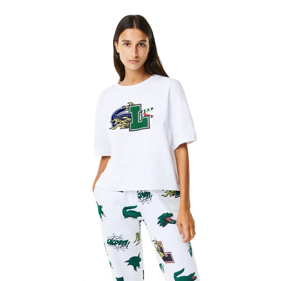 Imagen 1 de 5 de Remera Lacoste Holiday Oversized-BLANCO