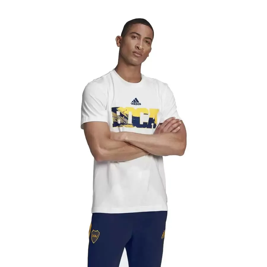 Imagen 0 de 4 de Remera adidas Estampa Boca Juniors Street-BLANCO
