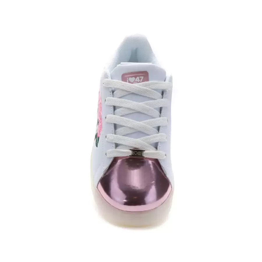 Imagen 1 de 5 de Zapatillas Footy Con Luces Rosa Bordada Met-BLANCO/ROSA