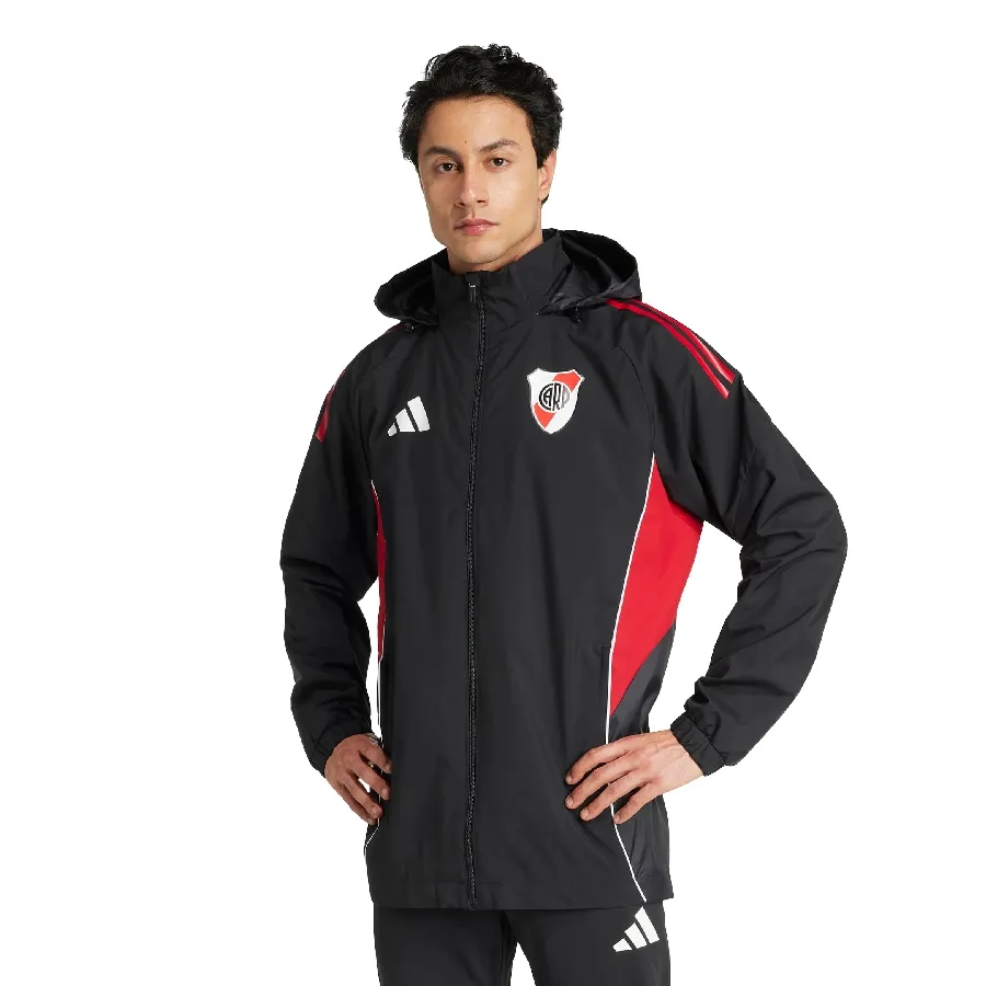 Imagen 0 de 5 de Campera adidas All-Weather de River Plate Tiro 25 Competition-NEGRO/ROJO