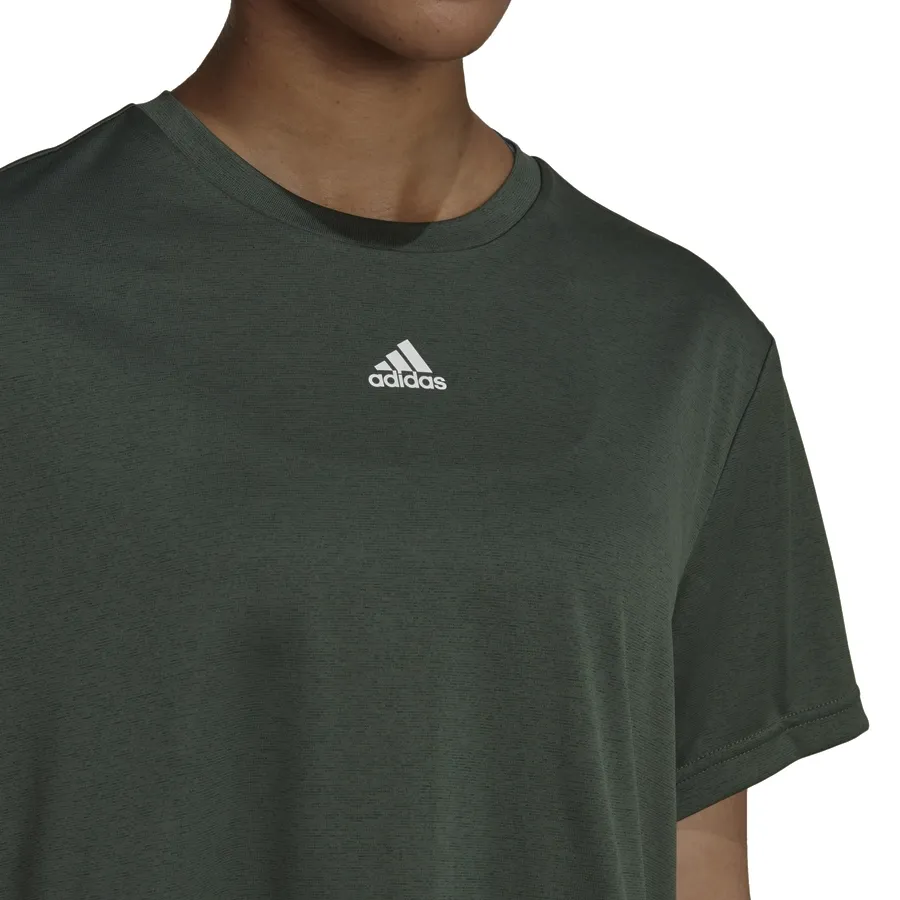 Imagen 3 de 5 de Remera adidas Corta Holgada Aeroready Studio-VERDE MILITAR