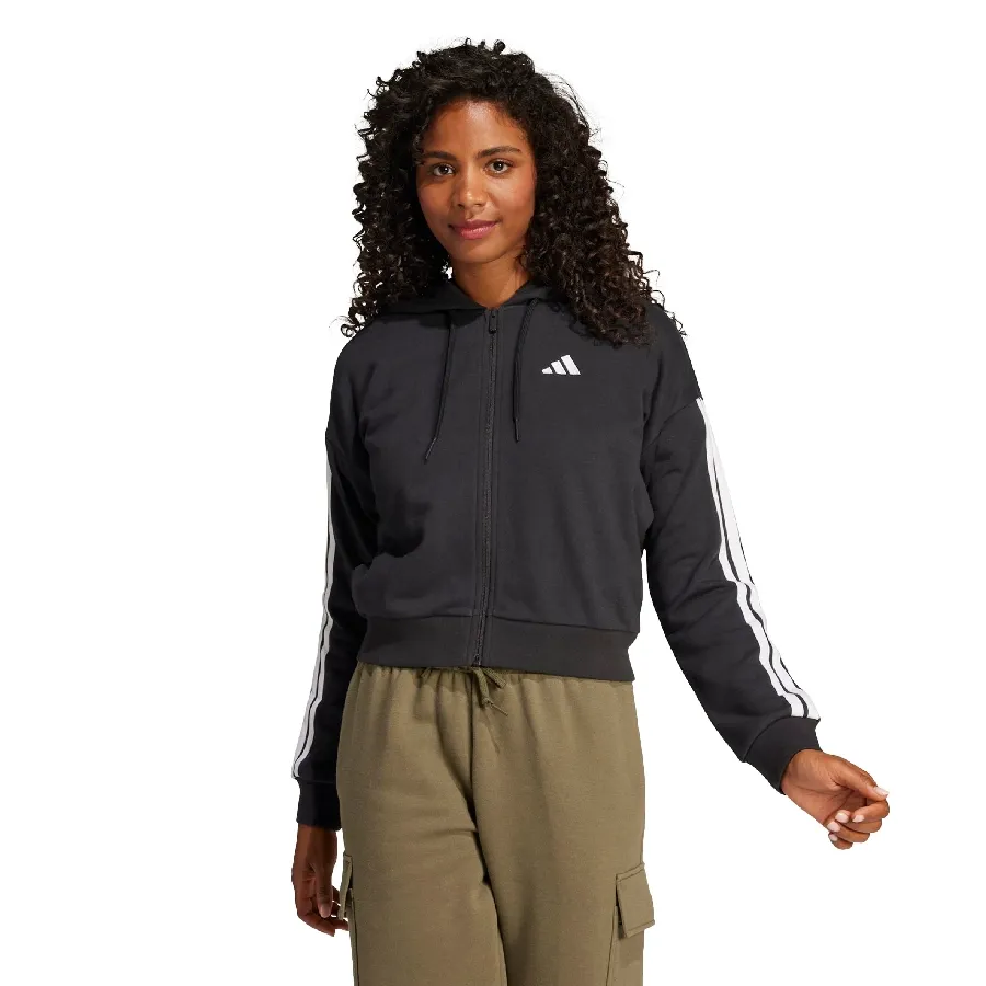 Imagen 0 de 4 de Campera adidas Essentials French Terry 3 Tiras-NEGRO