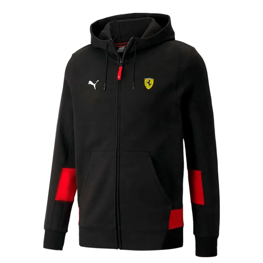 Imagen 1 de 6 de Campera Puma Ferrari Race Hoode Sweat jack-NEGRO/ROJO