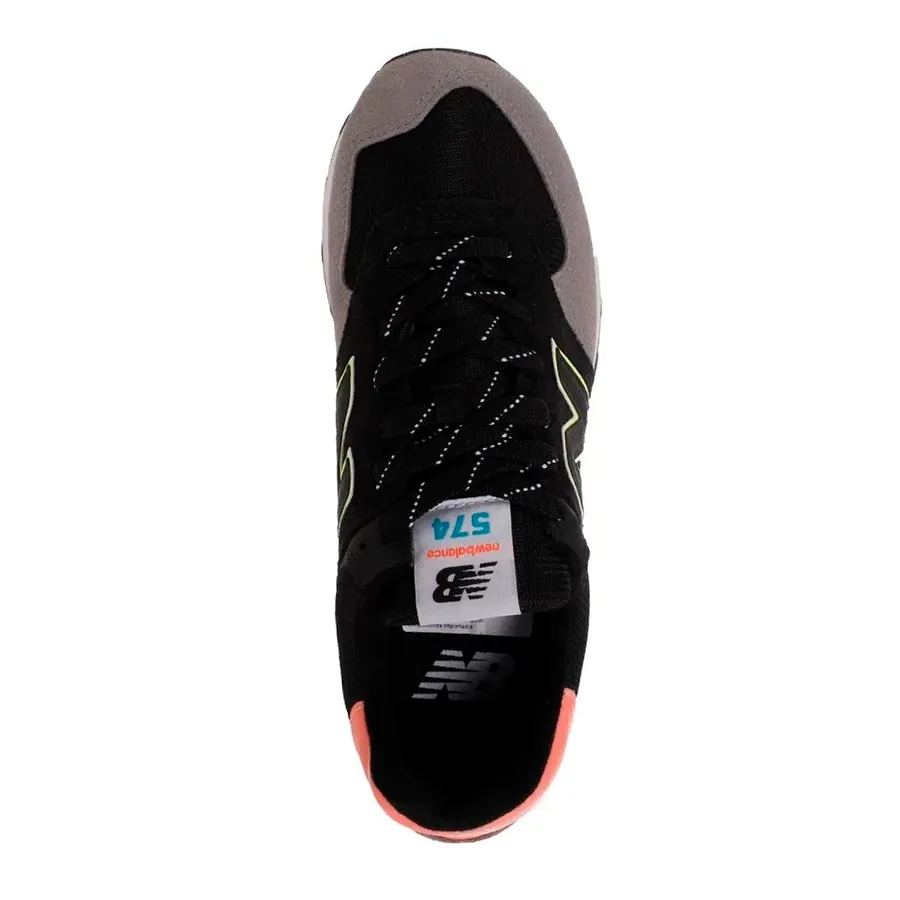 Imagen 3 de 5 de Zapatillas New Balance 574-NEGRO/GRIS/SALMON