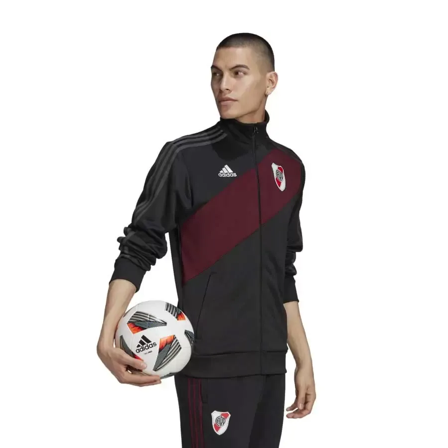 Imagen 2 de 6 de Campera adidas River Plate 3 S Trk Top-NEGRO/BORDO