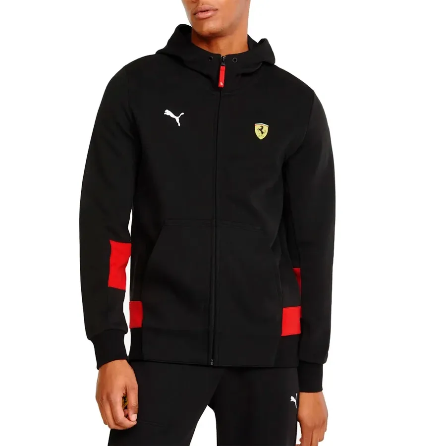 Imagen 0 de 6 de Campera Puma Ferrari Race Hoode Sweat jack-NEGRO/ROJO