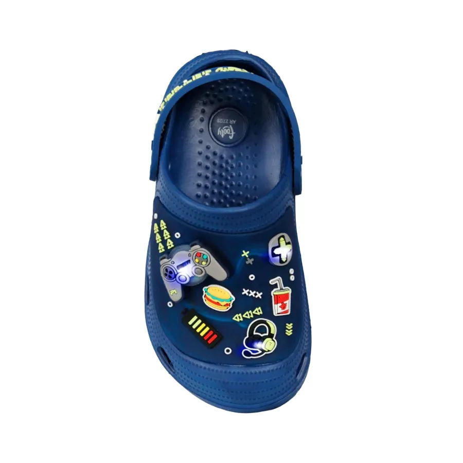 Imagen 2 de 4 de Sandalias Footy Clogs-AZUL MARINO/AMARILLO