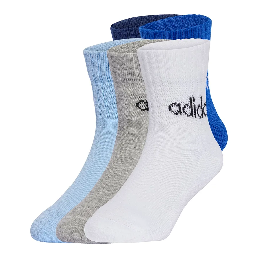 Imagen 0 de 4 de Medias adidas Lineales Pack x5-BLANCO/AZUL/GRIS