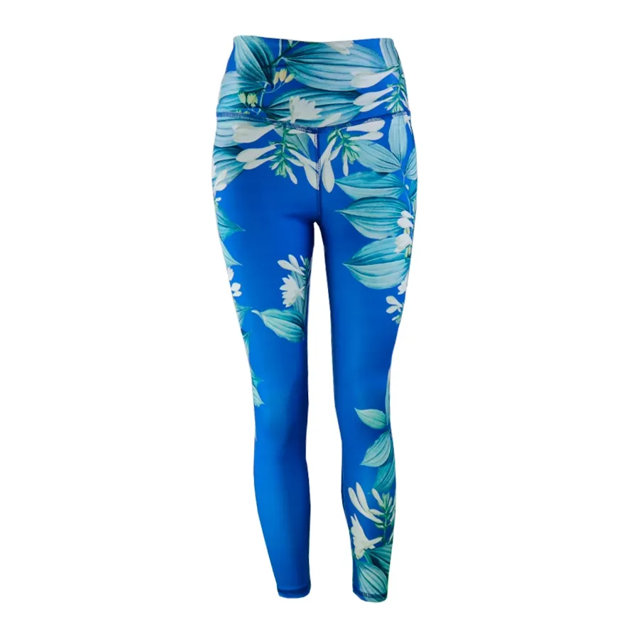 Imagen 0 de 3 de Calza Kamp 7/8 Flowers Sublimada-AZUL/FLOREADO