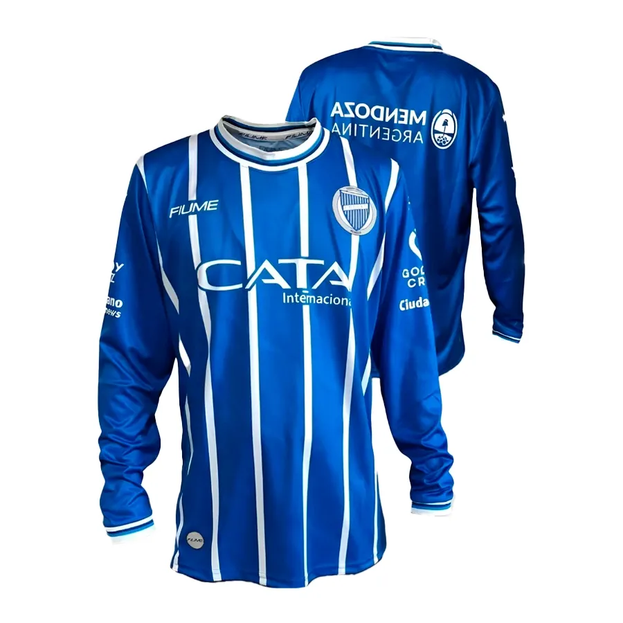 Imagen 0 de 1 de Camiseta Fiume Sport Oficial Ml Godoy Cruz 24-AZUL/BLANCO
