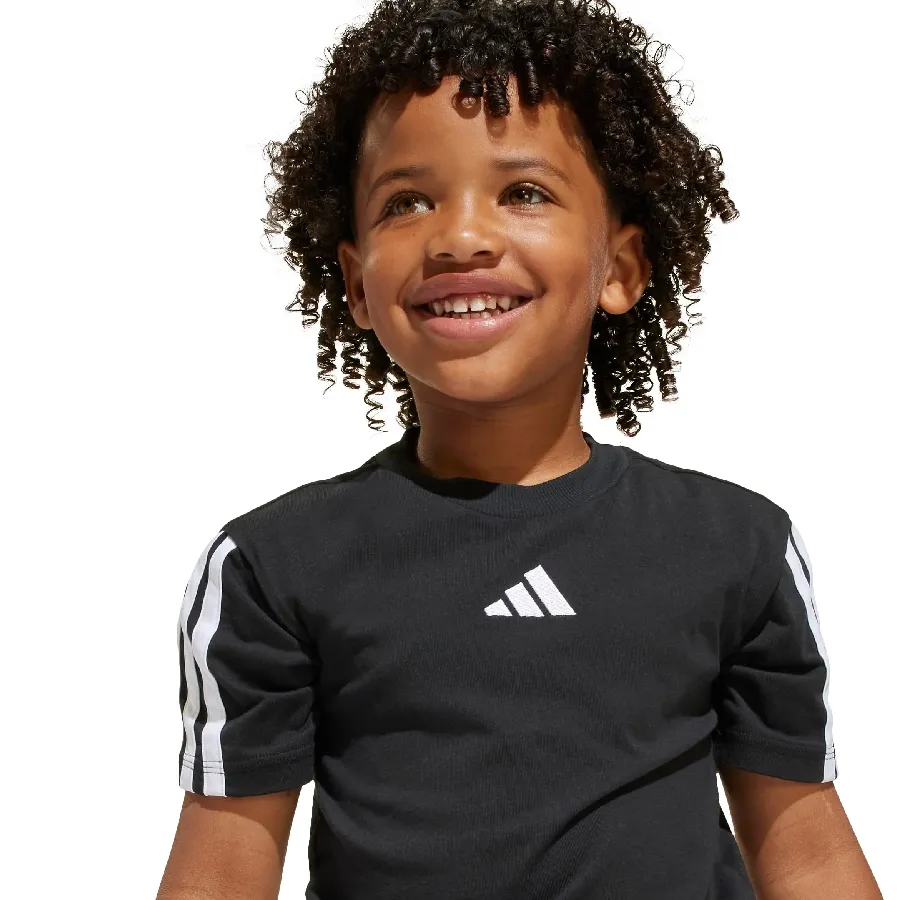 Imagen 3 de 5 de Remera adidas Essentials Kids-NEGRO/BLANCO