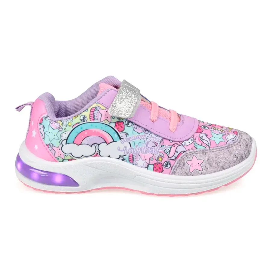 Imagen 0 de 4 de Zapatillas Footy Pop Arcoiris C/luz-LILA/ROSA/PLATA