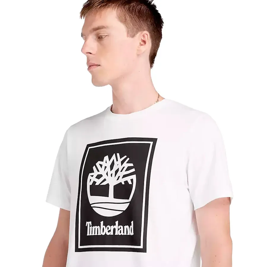 Imagen 1 de 3 de Remera Timberland Logo Bloque-BLANCO/NEGRO