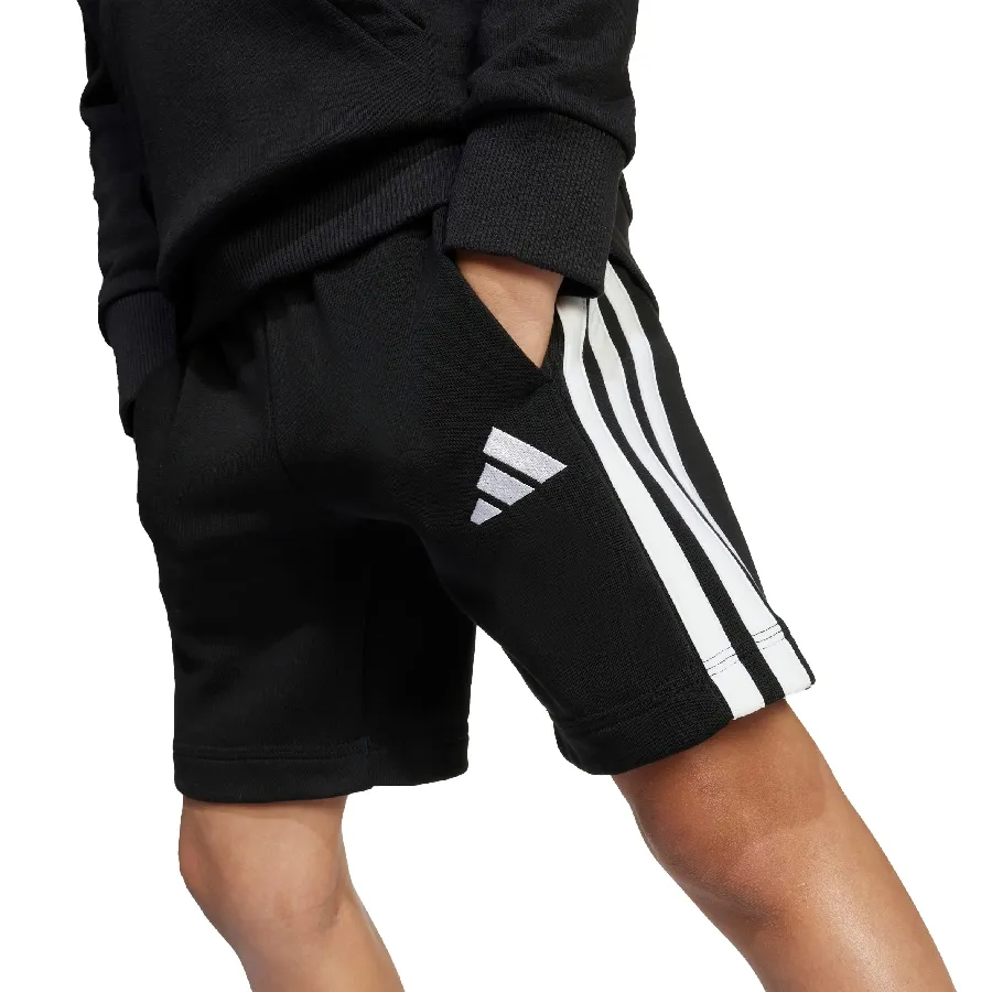 Imagen 4 de 5 de adidas Shorts  Essentials Kids-NEGRO/BLANCO