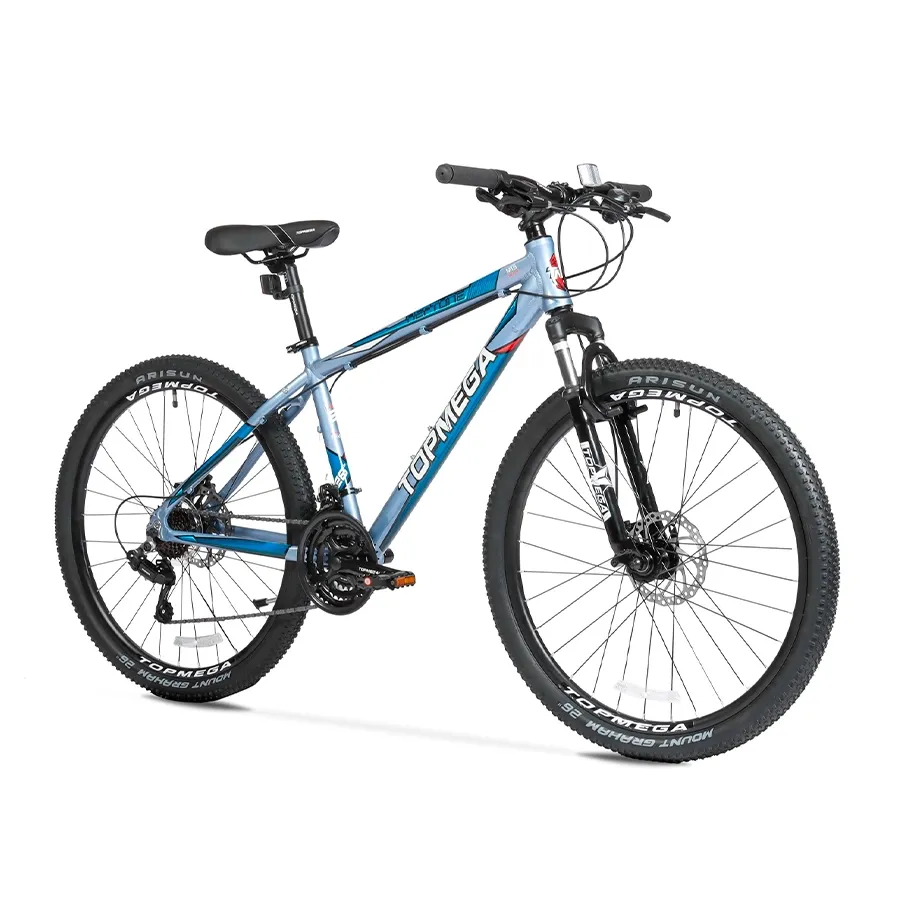 Imagen 1 de 9 de TopMega Mountain Bike Neptune R26 21vel-GRIS/AZUL/ROJO