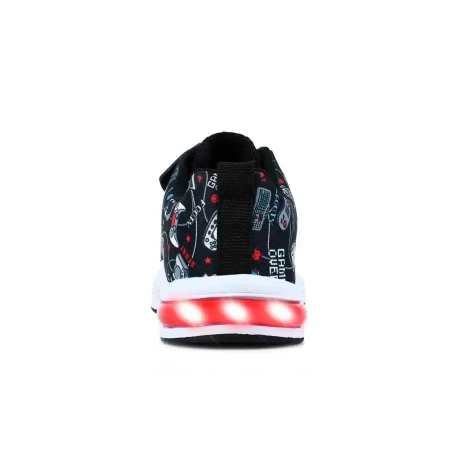 Imagen 3 de 4 de Zapatillas Footy Inyectada C/Luz-NEGRO/ROJO